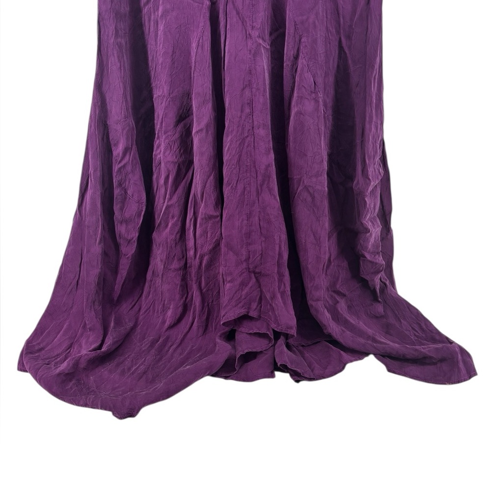 Click by Color Me Cotton Purple Crinkle Cupro Drape Dress Lagenlook Large NEW - Picture 3 of 8